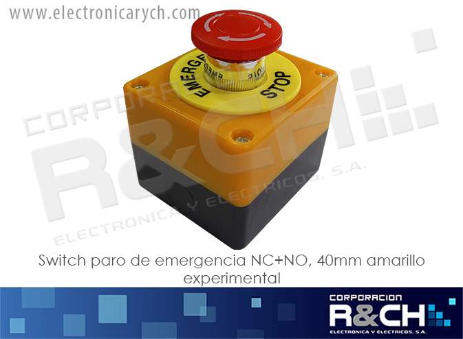 LAY37-11ZS Switch paro de Emergencia NC+NO,40mm Amarillo Experimental