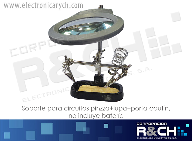 SP-HH5 soporte para circuitos pinza+lupa+porta cautin, no incluye bateria, tercera mano