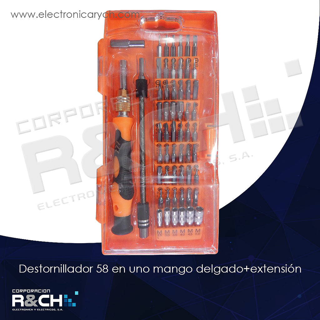 HM-8125 destornillador 58 en uno mango delgado+extension