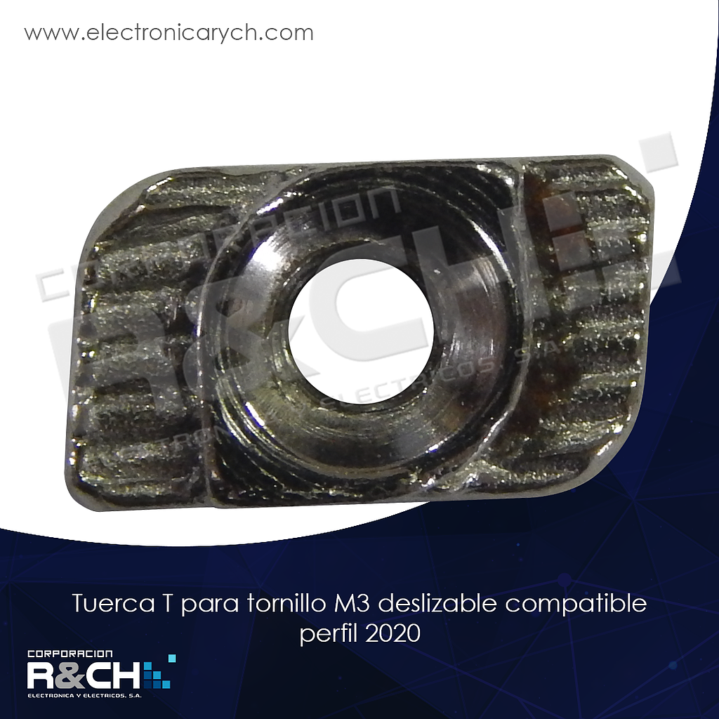 TOR-286 tuerca T para tornillo M3 deslizable compatible perfil 2020