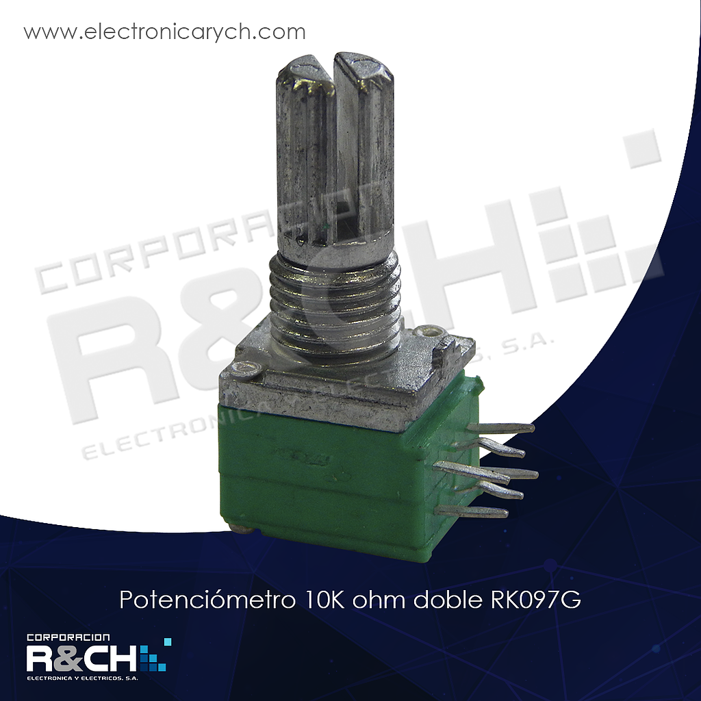 PT-10K97G potenciometro 10K ohm doble RK097G verde