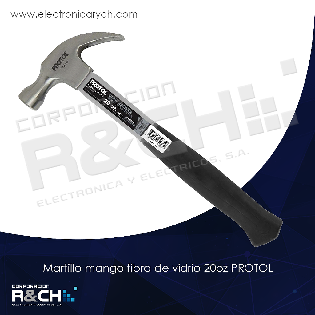HM-80-MFC-20 martillo mango fibra de vidrio 20oz PROTOL