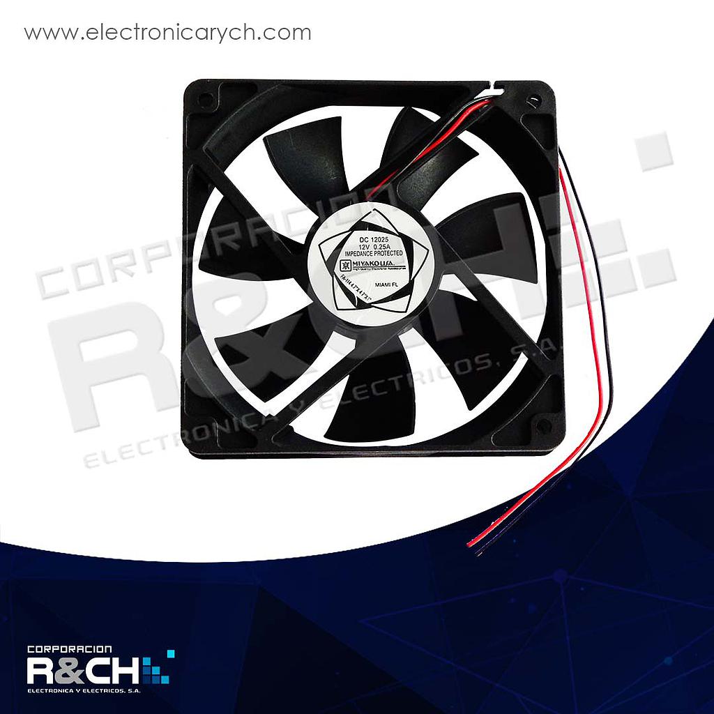 FA-114 ventilador 12VDC plastico 4.7"x4.7"x1" miyako