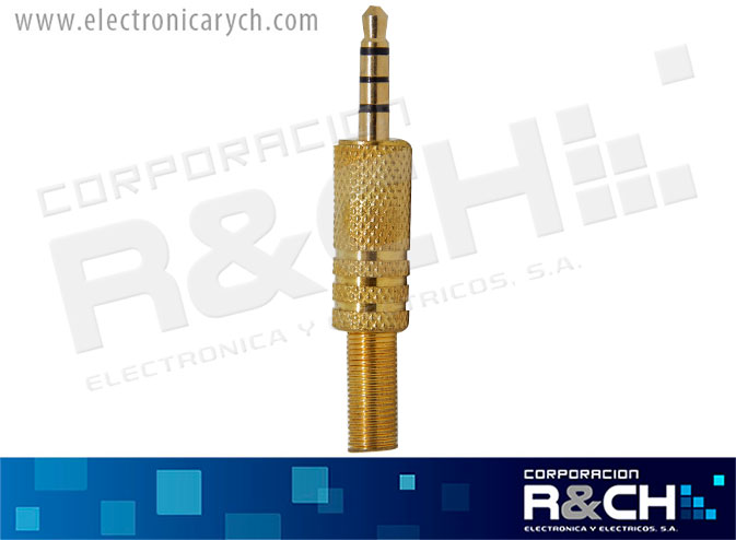 PL-002MG plug stereo 3.5mm metal video oro con cola