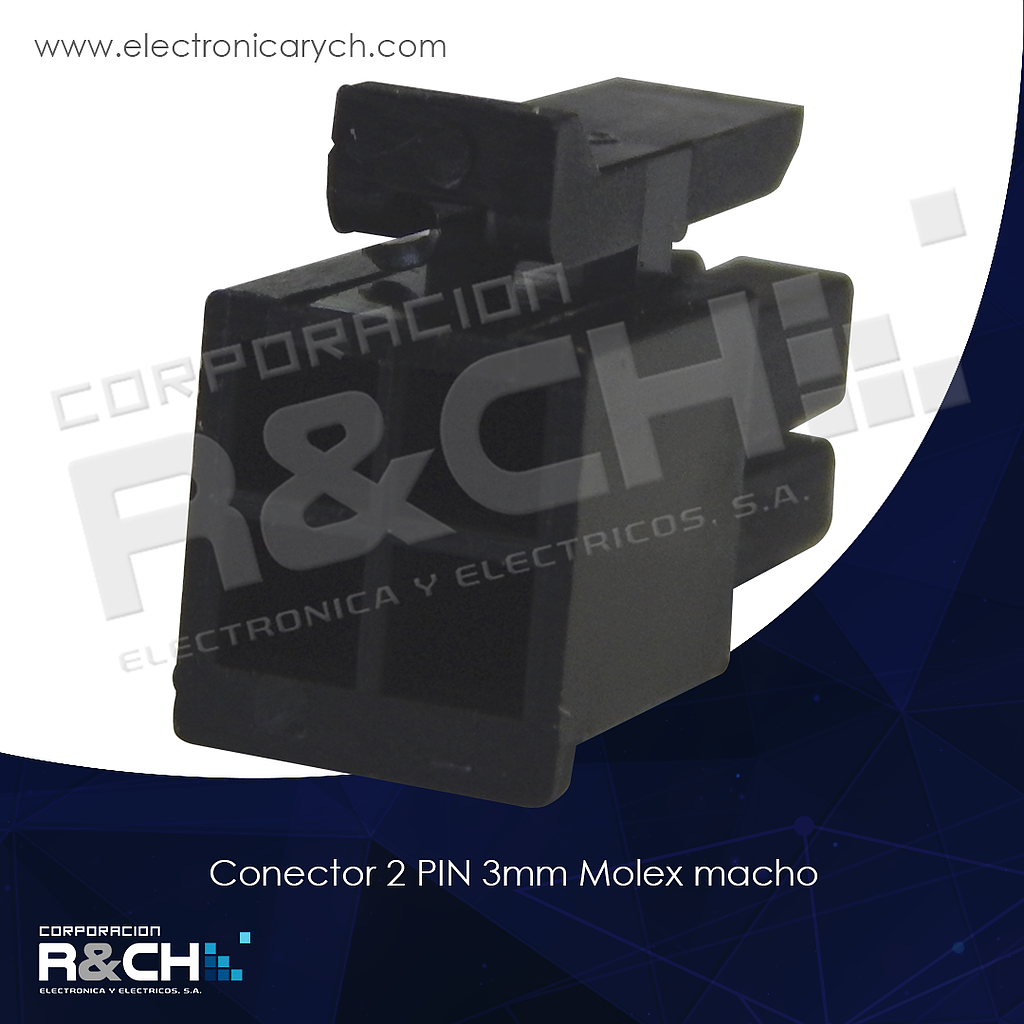 CN-43025M2 conector 2 PIN 3mm Molex macho