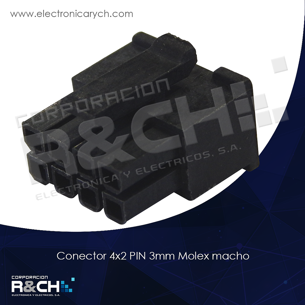 CN-43025M4 conector 4x2 PIN 3mm Molex macho