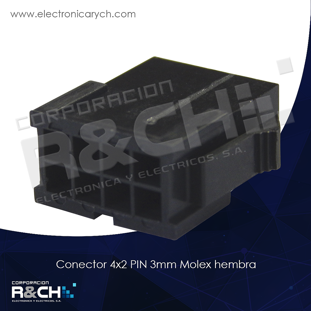 CN-43020F4 conector 4x2 PIN 3mm Molex hembra