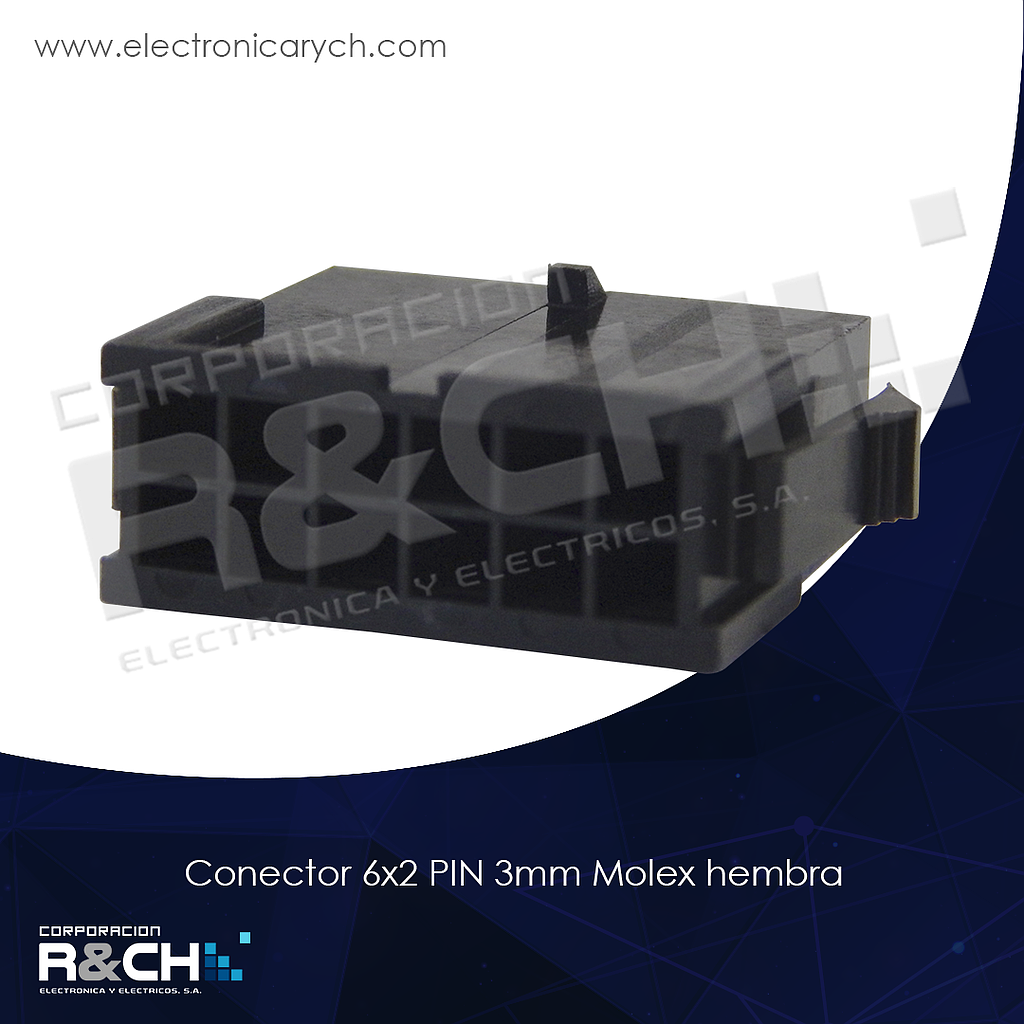 CN-43020F6 conector 6x2 PIN 3mm Molex hembra