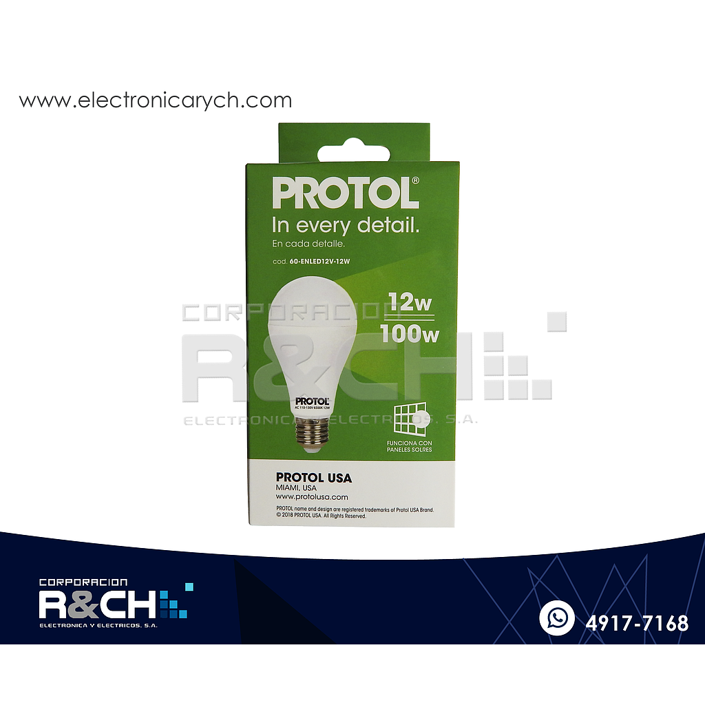 60-ENLED12V-12W bombilla Led 12V 12W DC