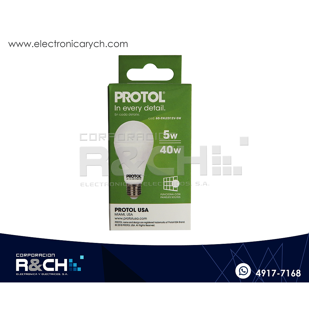 60-ENLED12V-5W Bombilla Led 12V 5W DC