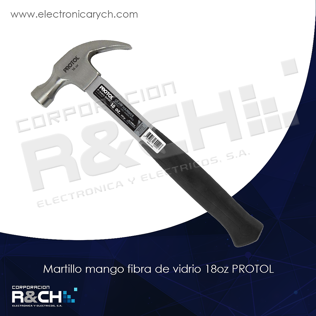 HM-80-MFC-18 martillo mango fibra de vidrio 18oz PROTOL