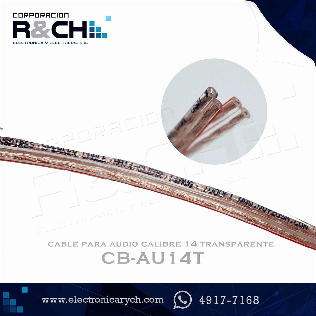 CB-AU14T Cable Para Audio Calibre 14 Transparente