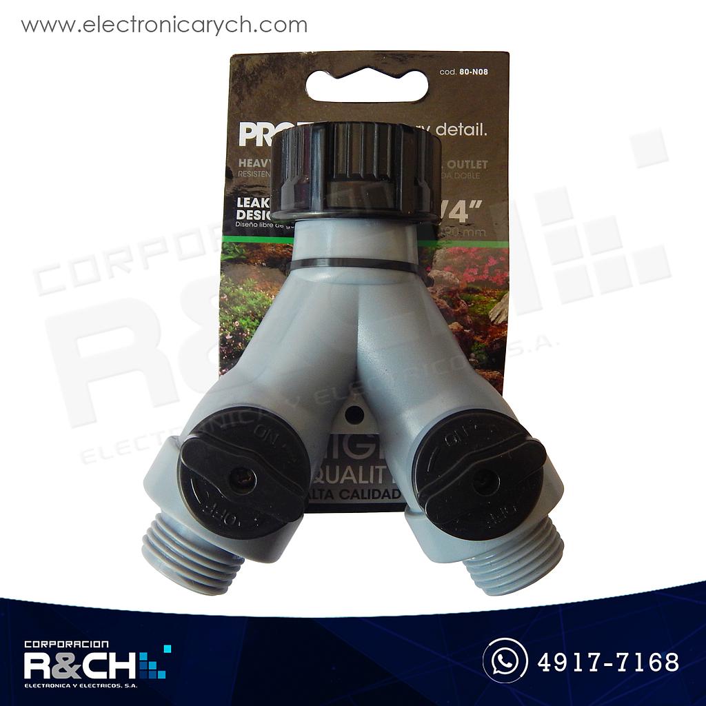 HM-80-N08 Adaptador dual grifo plástico para lavadora alta calidad 3/4"