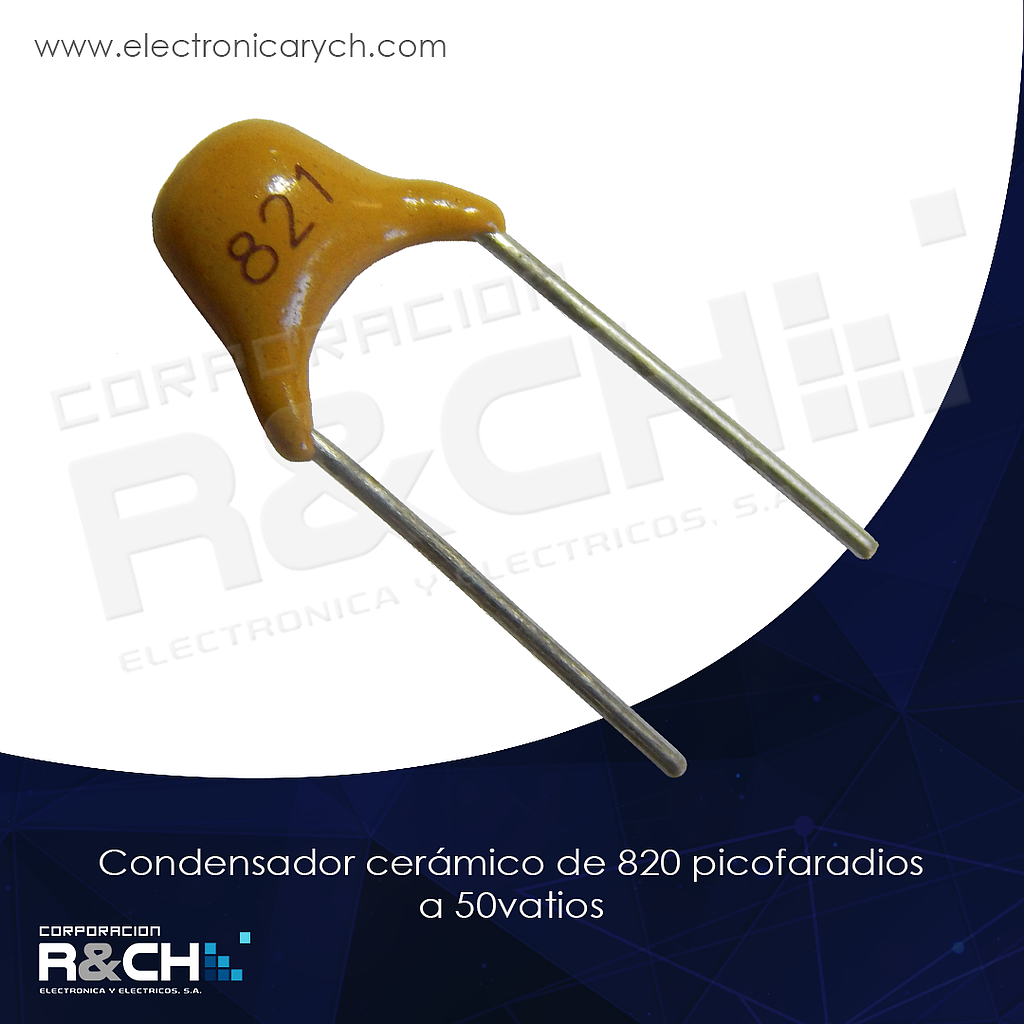 CC-820P/50 Condensador ceramico de 820 picofaradios a 50vatios