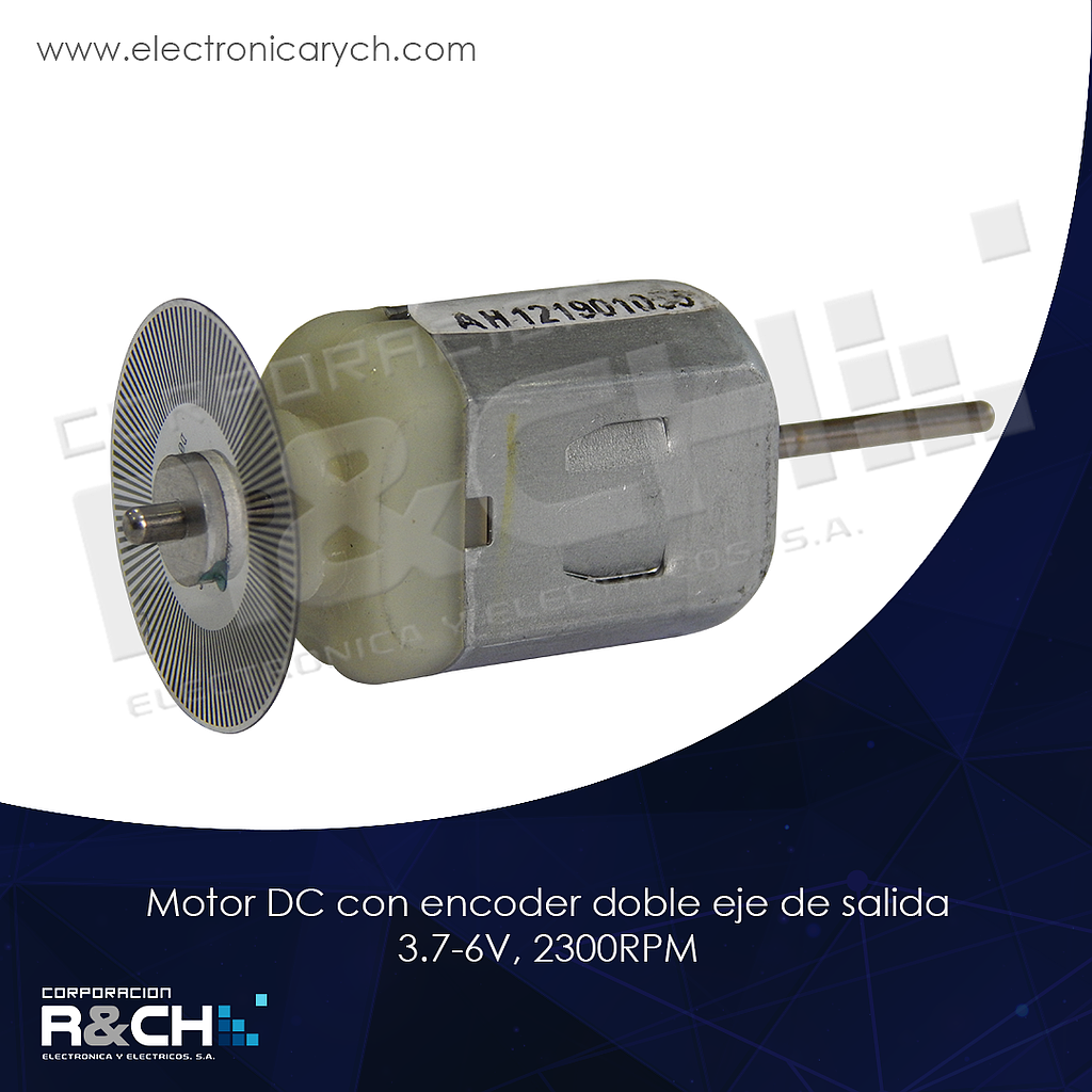 MT-E130 motor DC con encoder doble eje de salida 3.7-6V, 2300RPM