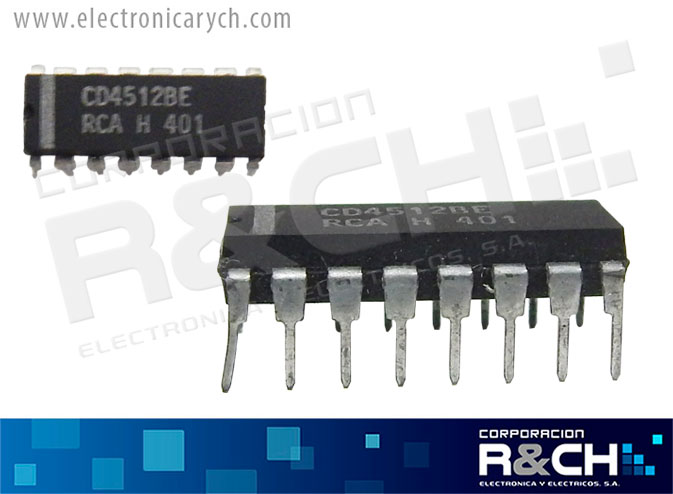 NTE4512B CMOS, 8−Channel Data Selector