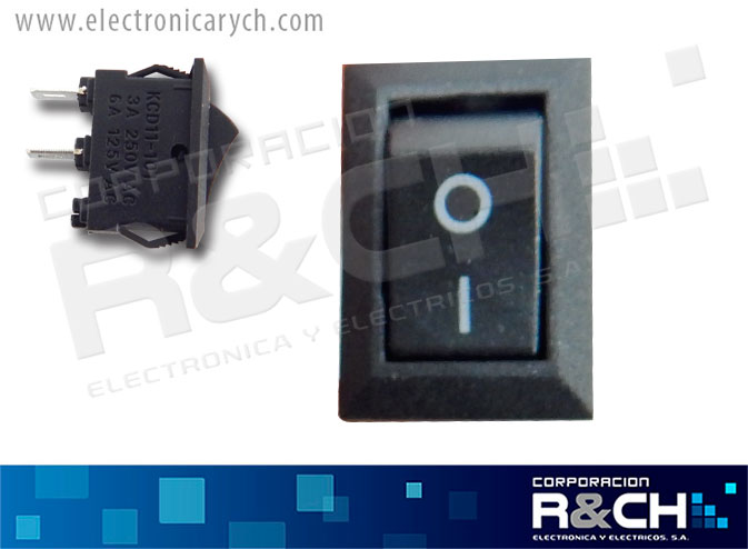 SW-87BK switch 1 polo 1 tiro 3A 250V negro 2 pines tipo Rocker miniatura