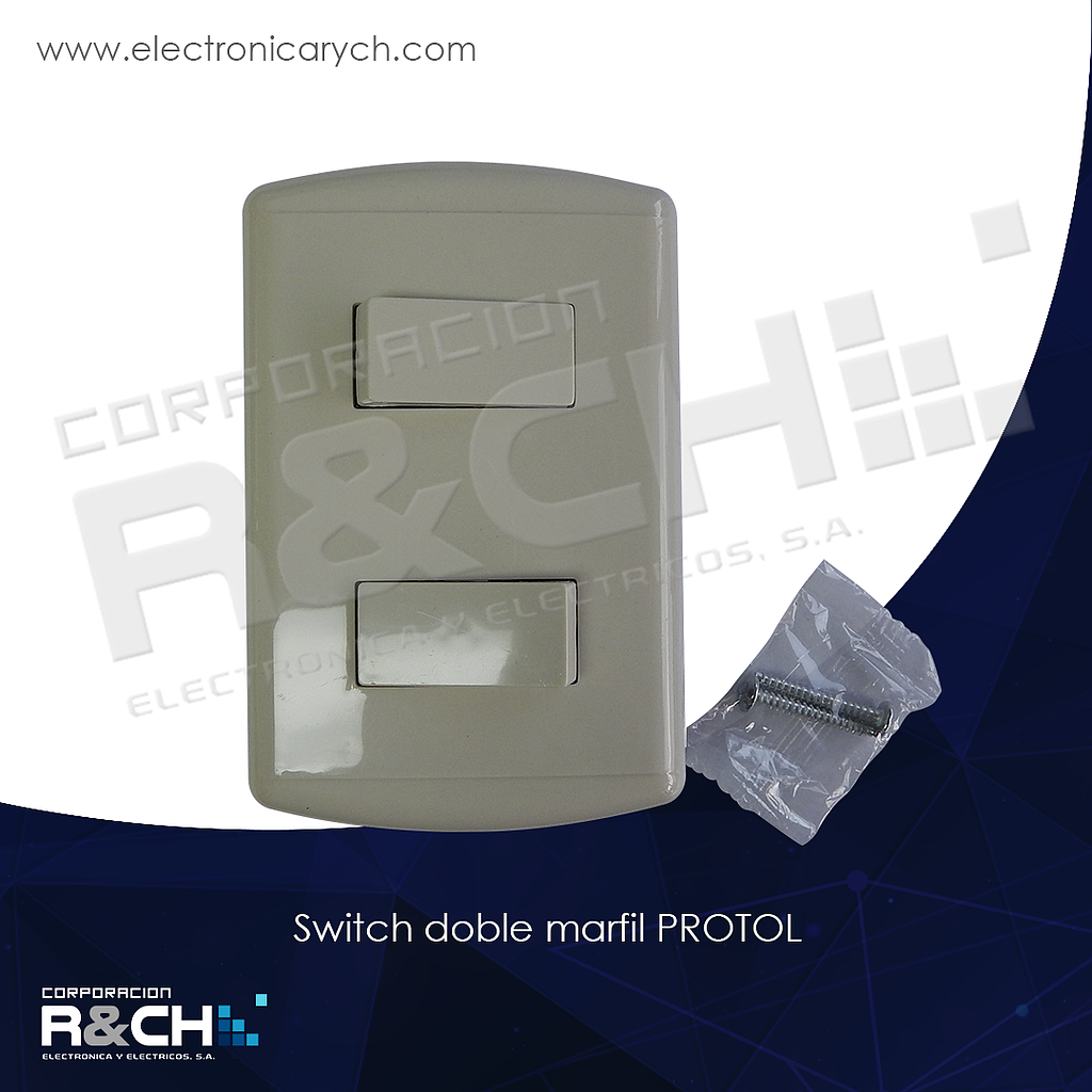 BT-1200 switch doble marfil PROTOL