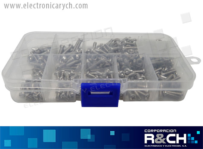 TOR-550 kit de tornillos M3 diferentes medidas, 340 piezas 5mm a 20mm largo