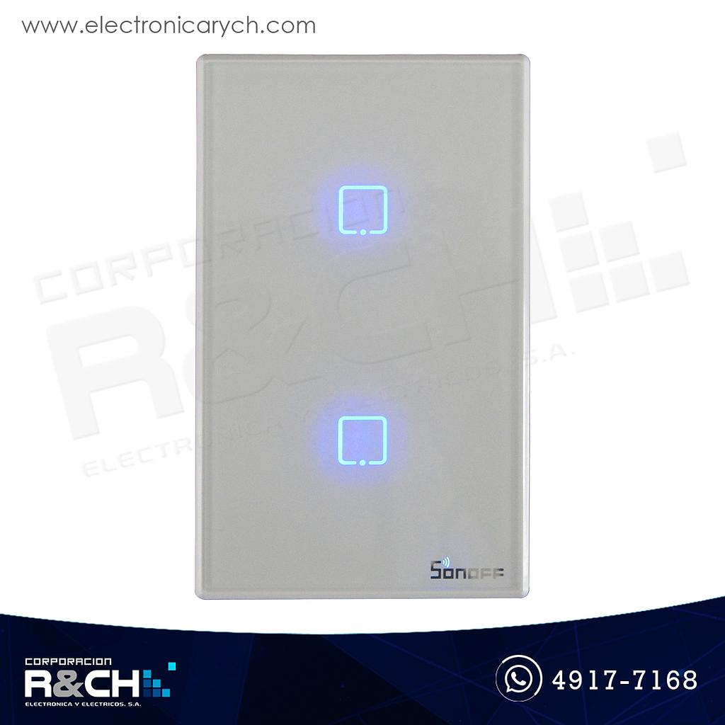 SW-T2US2C Switch Inteligente touch doble para empotrar wi-fi Sonoff