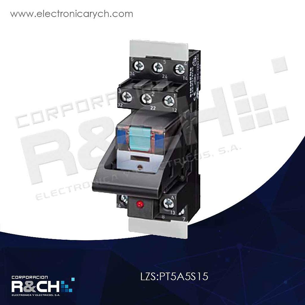 LZS:PT5A5S15 RELE DE 14 PINES 115VAC CON BASE