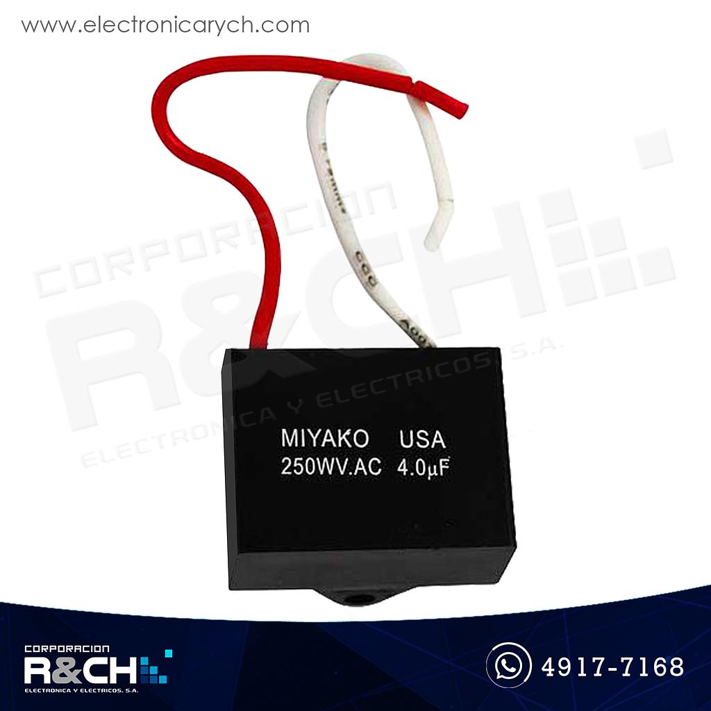 CC-4UF/250 Capacitor 4uF 250V AC para ventilador 4-MFD