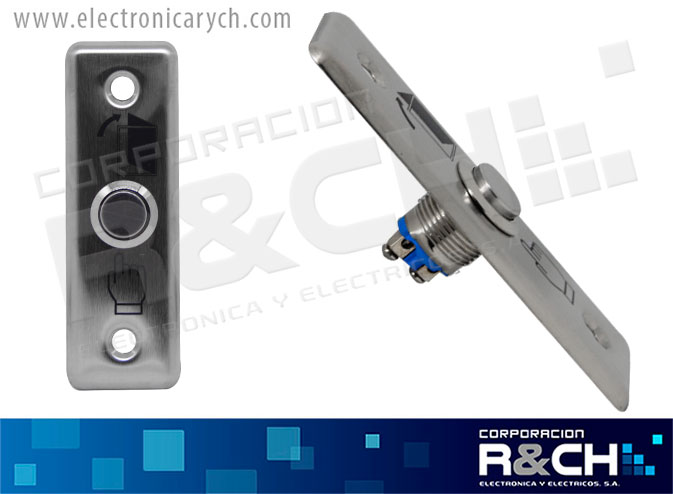 SW-1623 switch pulsador acero inoxidable 12V rectangular