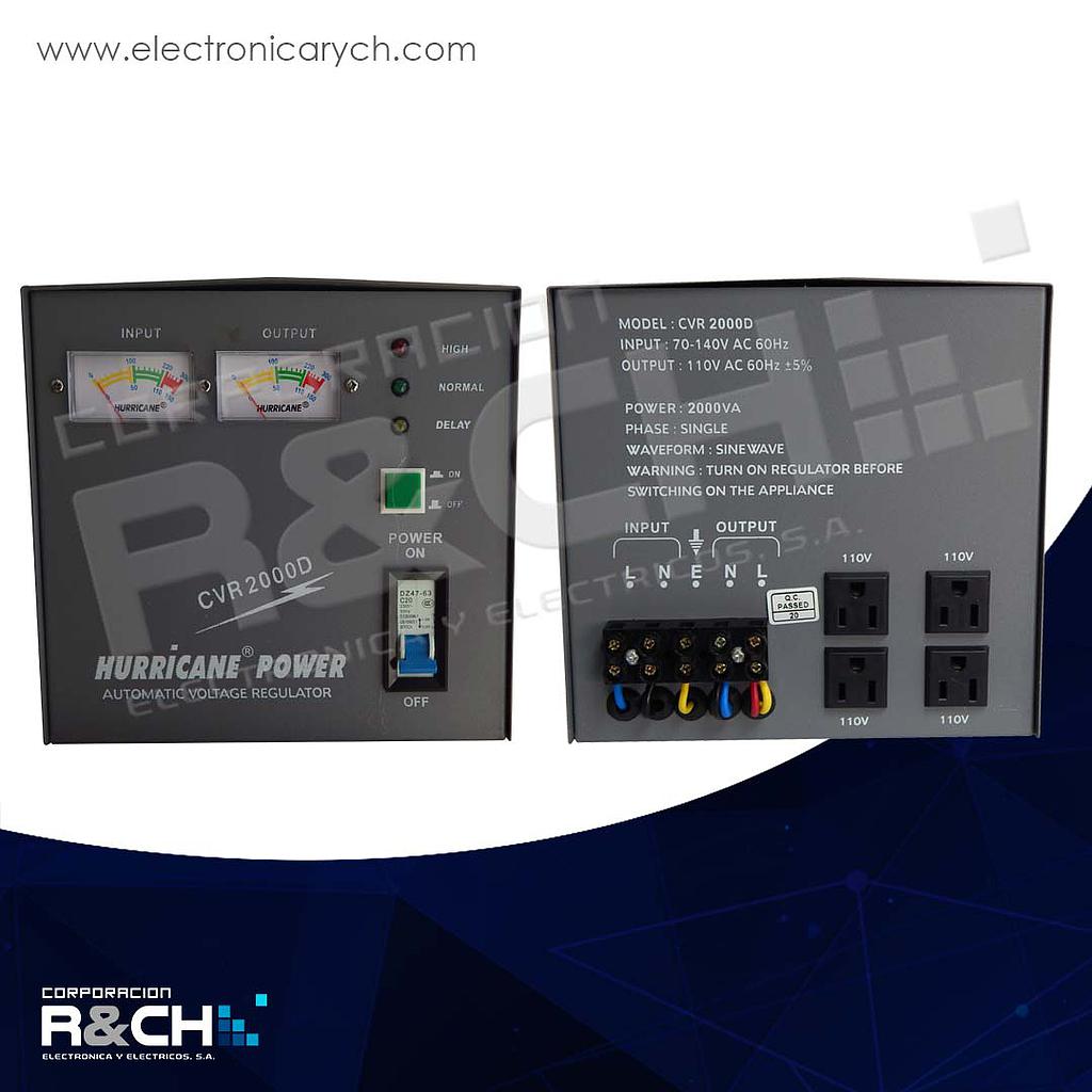 CVR-2000D regulador automatico de voltaje 2000W