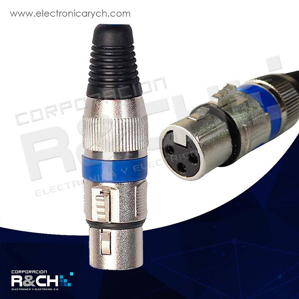 F-62B conector XLR hembra azul