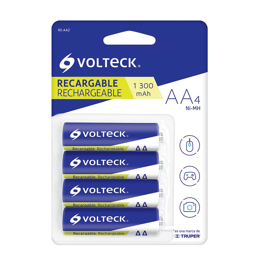 47202 bateria recargable AA voltech blister 4 unidades 1300mAh
