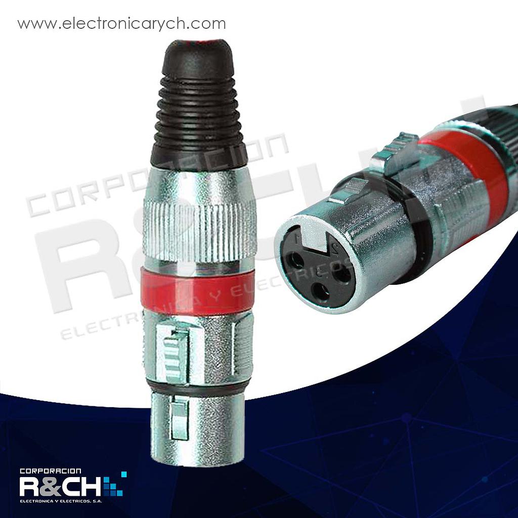 F-62R conector XLR hembra rojo