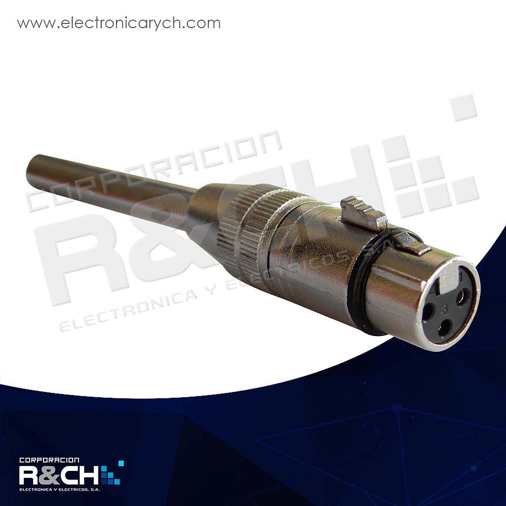 F-63HQ conector XLR hembra con protector metal tipo resorte