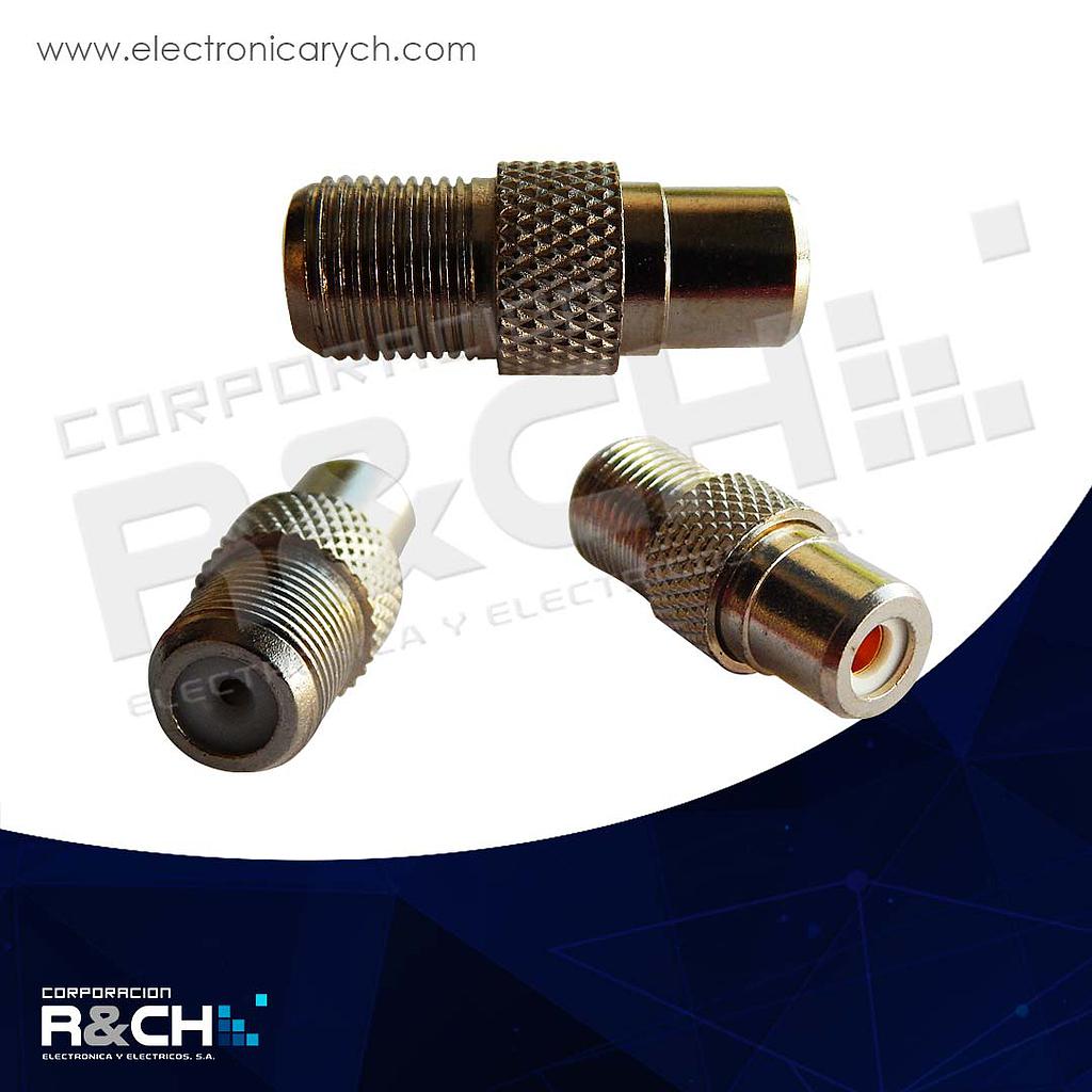 F-65 adaptador jack RCA a jack coaxial con rosca