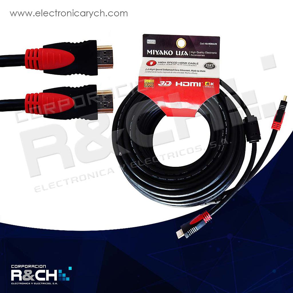 HA-HDMI-25 cable HDMI 25ft 15m aprox alta calidad full HD 1080