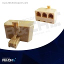 KR-203 adaptador RJ11 tres salidas jack a 1 plug, 4 contactos
