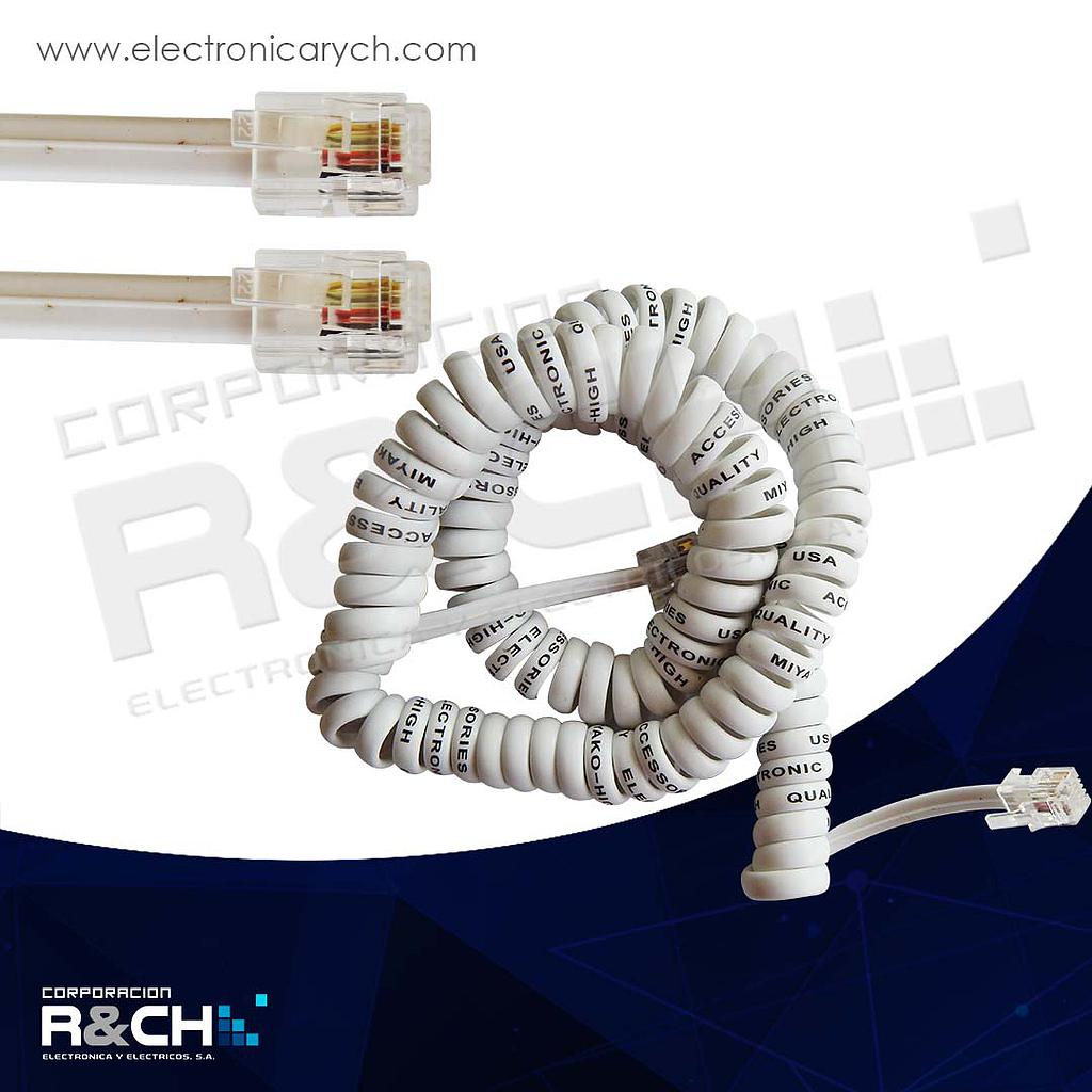 KR-209-15WH-POL extension para telefono 15 pies tipo espiral blanco