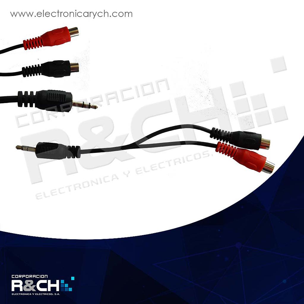 M-211 extension plug 3.5mm estereo audio 2 canales a RCA jacks audio Video