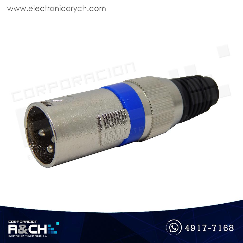 M-62BL Conector XLR macho azul 3 pin