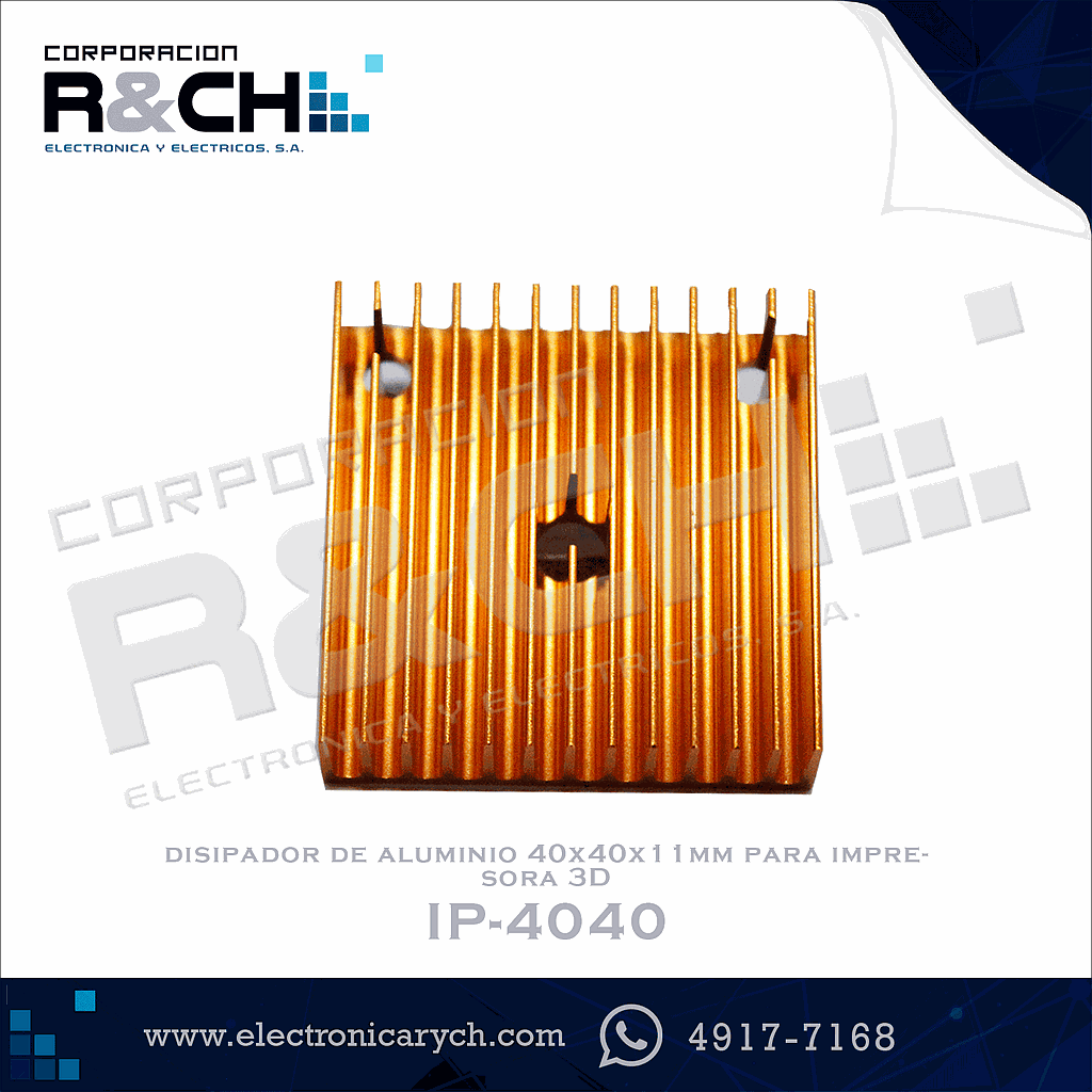 IP-4040 disipador de aluminio 40x40x11mm para impresora 3D