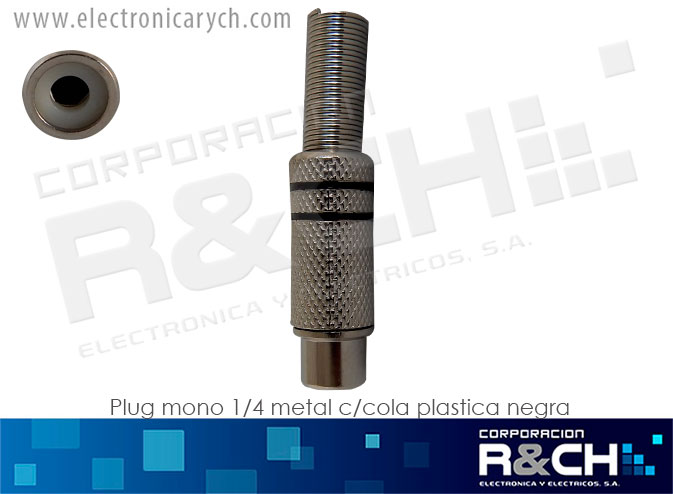 P-124AB jack RCA linea negra metal