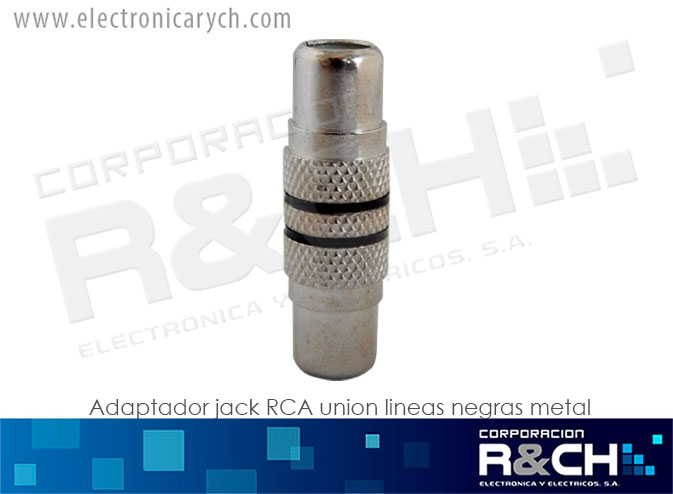 P-127 adaptador jack RCA union lineas negras metal