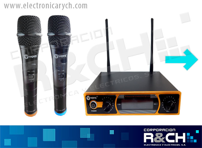 VZ-702-UHF microfono 2 canales UHF wireles Voyz