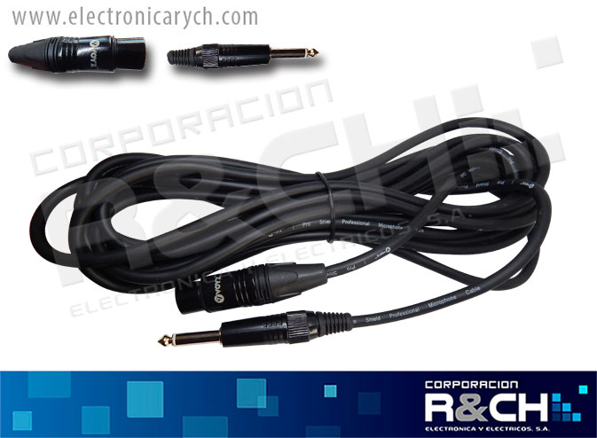 VZ-M17D Extension Jack Canon XLR a Plug 1/4 Mono 20 pies 6m