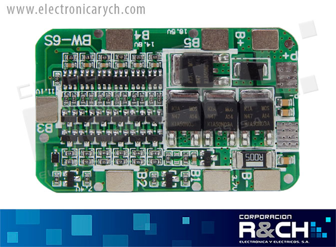 MD-6S15 modulo protector de baterias 6S 15A 24V 18650