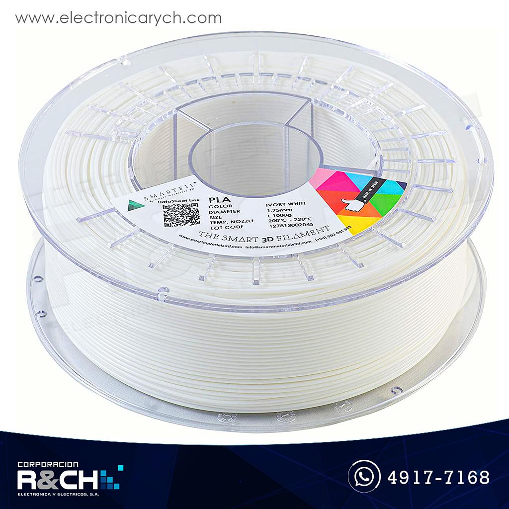 FE-0WH0A Filamento PLA 1.75mm 1Kg IVORY WHITE SMARTFIL