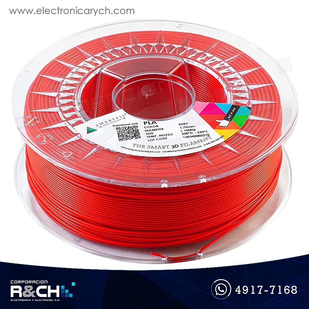 FE-0RE0A Filamento PLA 1.75mm 1Kg RUBY SMARTFIL