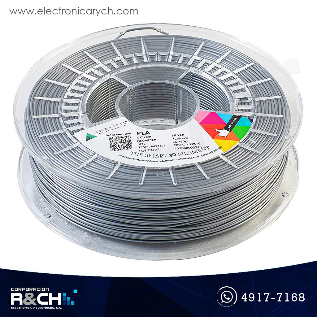 FE-0SV0A Filamento PLA 1.75mm 1Kg SILVER SMARTFIL