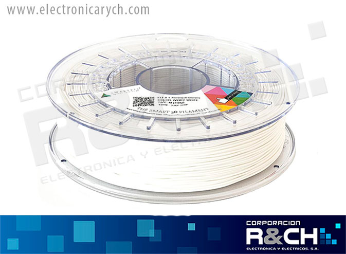 FE-0WH0A Filamento Flexible 1.75mm IVORY WHITE 750g SMARTFIL