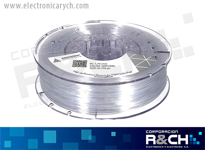 FE-PCT0N filamento POLYCARBONATO 1.75mm 750g natural INNOVATEFIL