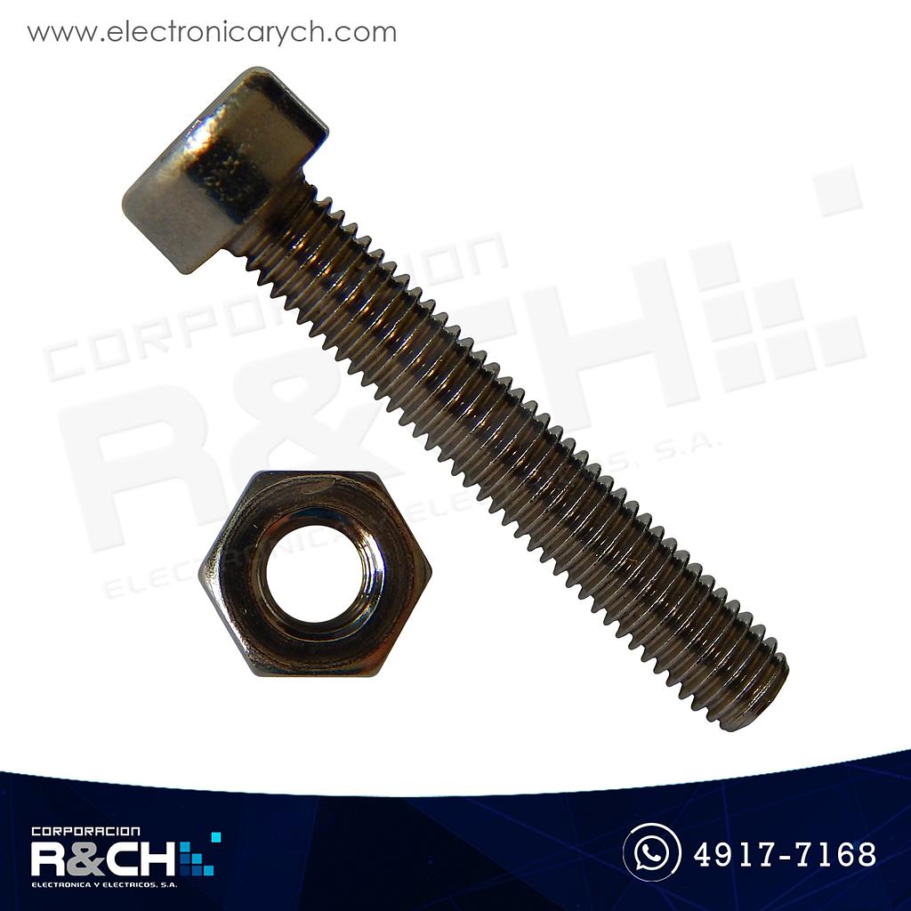 TOR-H220 Tornillo M2x20mm cabeza hexagonal con tuerca